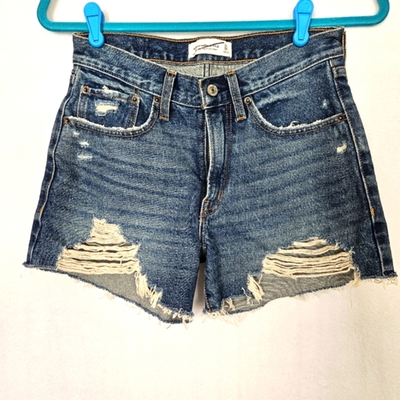 Abercrombie & Fitch Denim - Abercrombie & Fitch Women's Blue Mid Rise Boyfriend Shorts Size 24